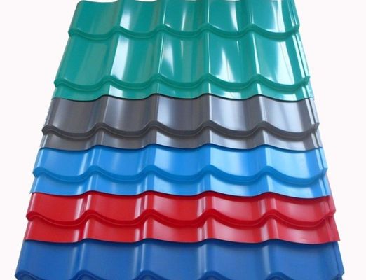CGCC, DX51D Zinc Coating white, red, blue PRE PAINTED Corrugated steel Roof Sheets / Sheet factory