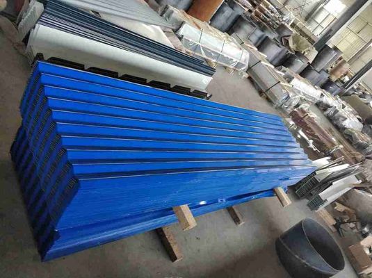 Buy Wear Resistant Color Coated Galvalume Corrugated Steel Roof Sheets for Industrial and Civil Buildings online manufacture