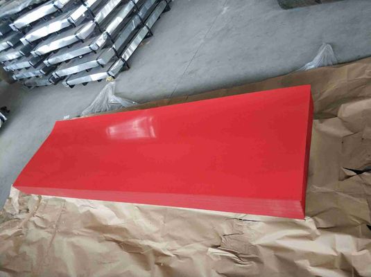 Buy Red Color Coated Galvalume Corrugated Steel Roof Sheets for Roofing and Wall Cladding online manufacture