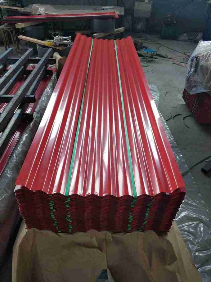 Hot Dipped Corrugated Roof Panels / 76mm Wave Corrugated Steel Roof Sheets